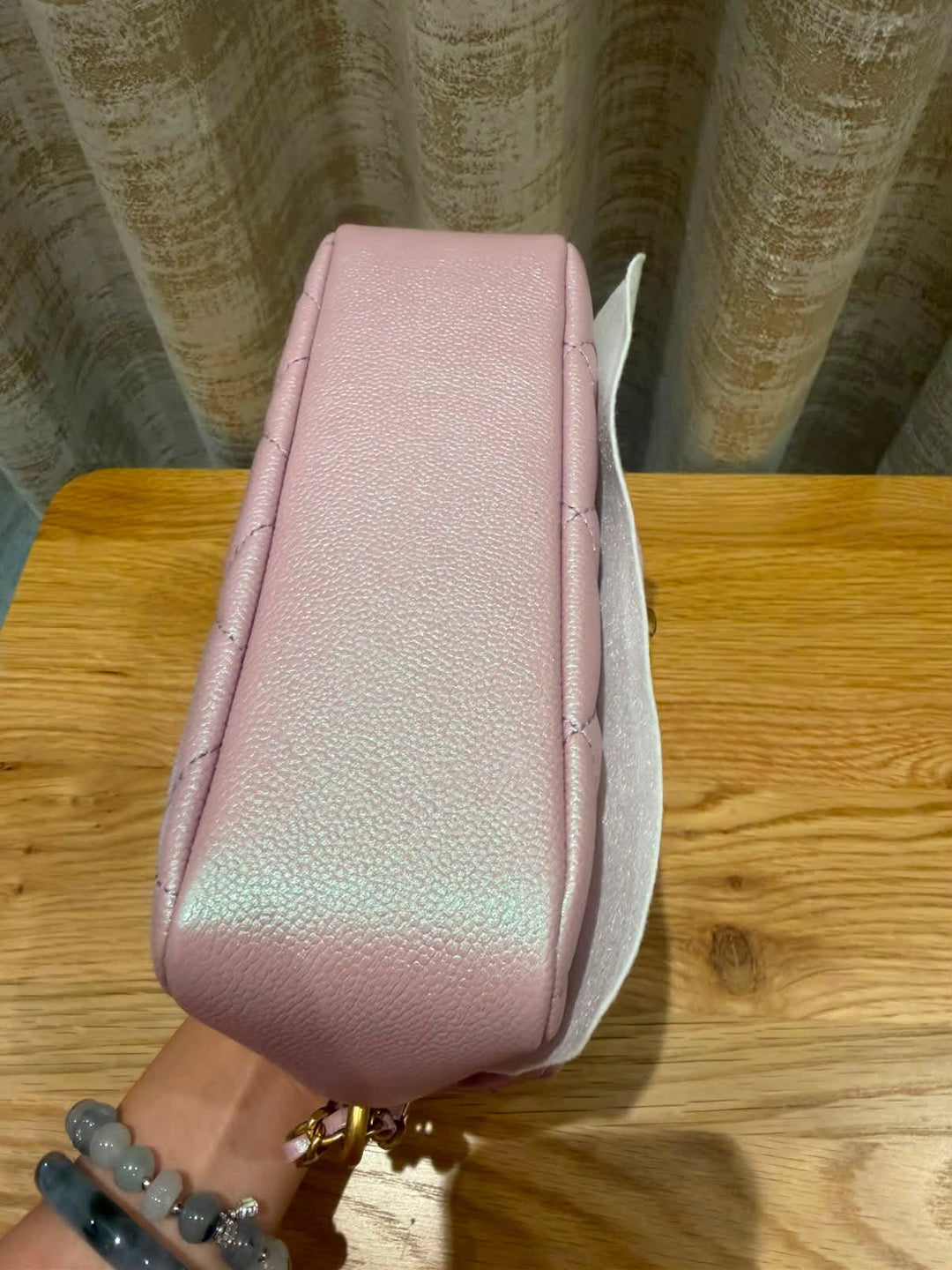CHANEL 21K iridescent pink caviar aged GHW Adjustable chain My Perfect Mini Flap Bag 2021