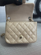 Load image into Gallery viewer, Chanel series 20 15C 2014/2015 Cruise Collection Pearly Beige Caviar Brushed GHW Square Mini Flap Bag
