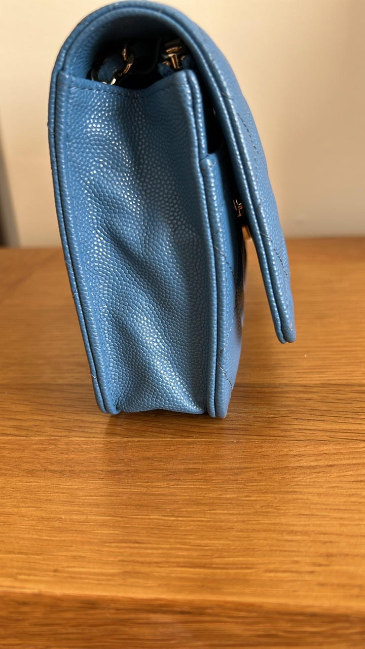 CHANEL series 30 Blue Jean Caviar LGHW Classic Wallet On Chain (WOC) 2020