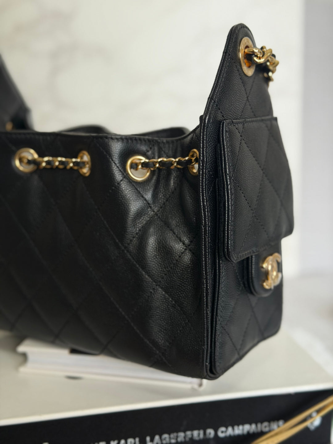 CHANEL Mini 25 Hobo Bag in Black Caviar Shiny GHW 2026 26A/B