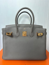 Load image into Gallery viewer, Hermes Birkin 30 Gris Meyer Togo Leather GHW Stamp U 2022
