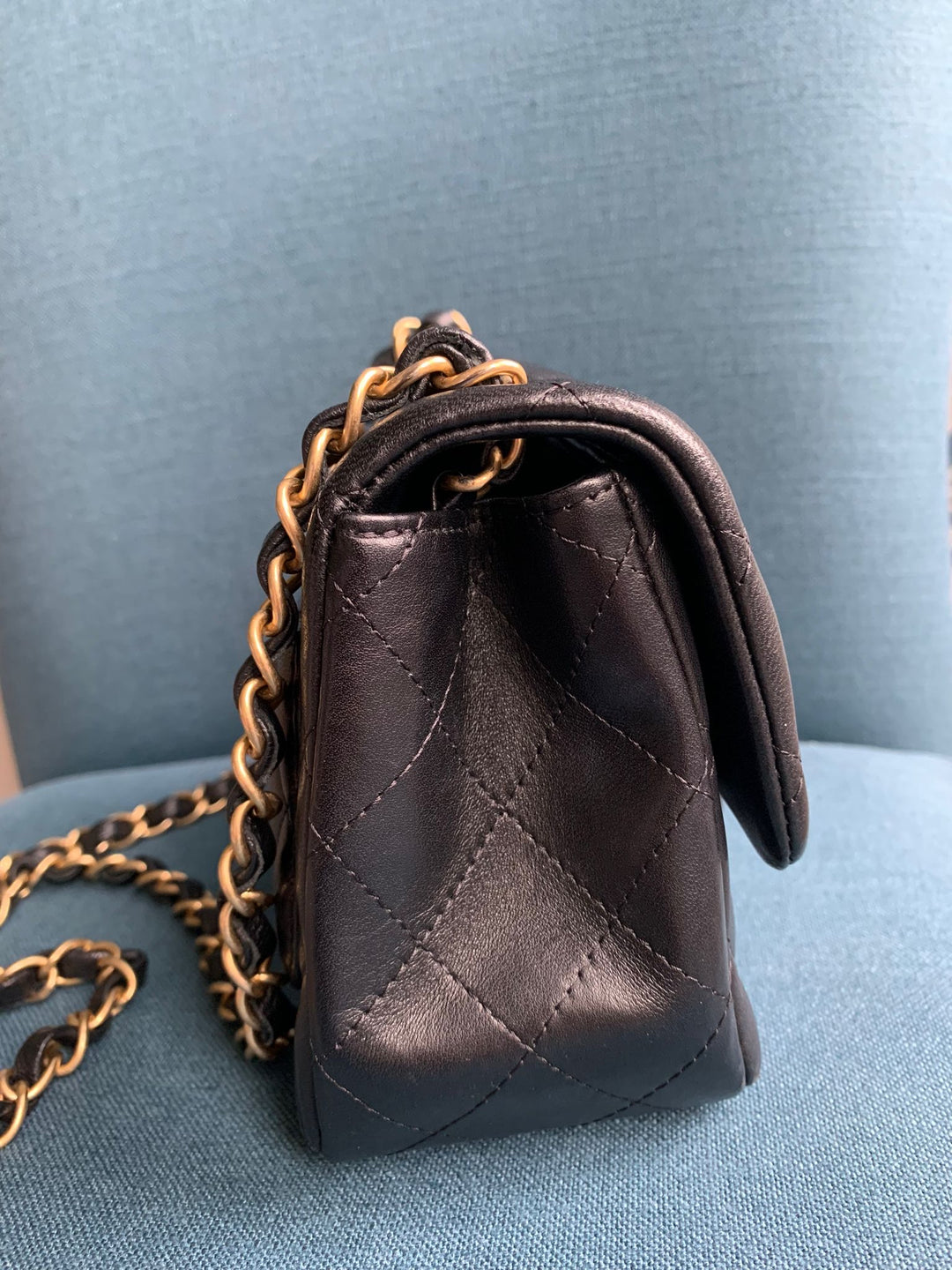 Chanel series 27 Black Lambskin LGHW Square Mini Flap Bag