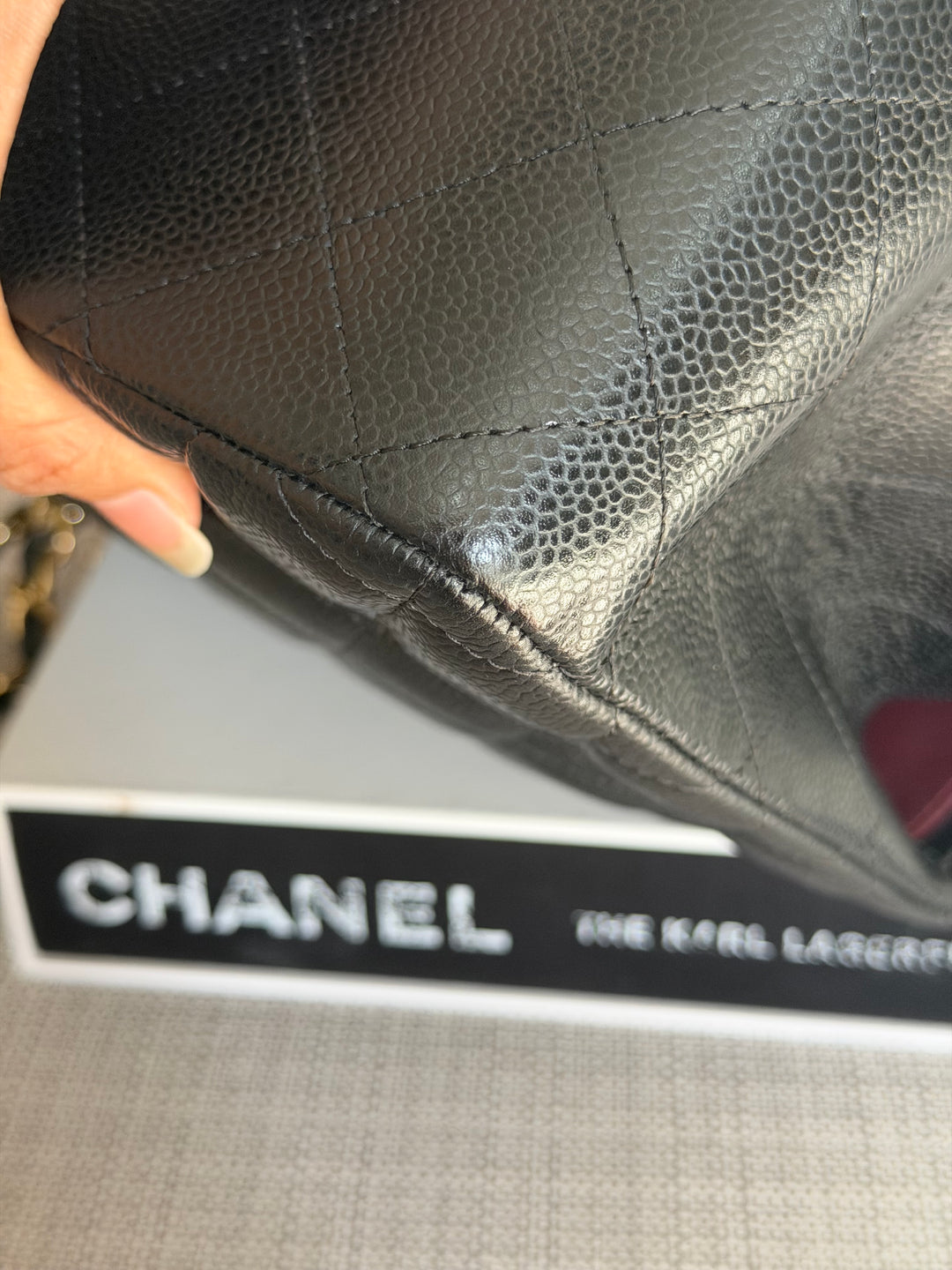CHANEL series 15 Black Caviar GHW Jumbo Timeless Classic Double Flap Bag 2011