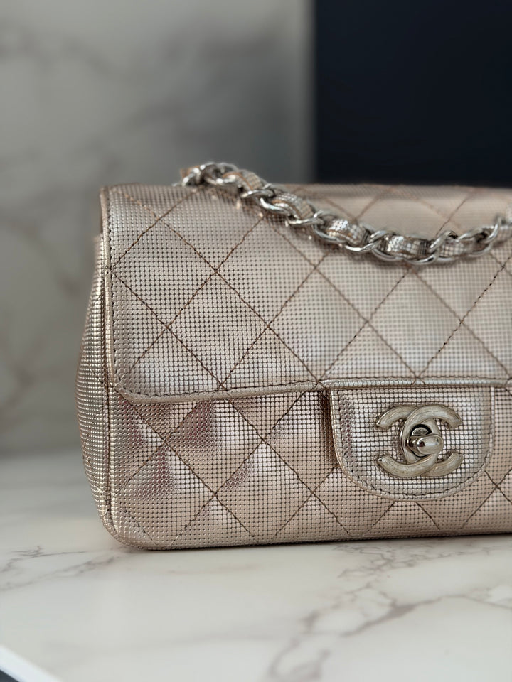 CHANEL series 21 16C 2016 Pixel Pinky Gold Calf Skin SHW Mini Rectangular Flap Bag