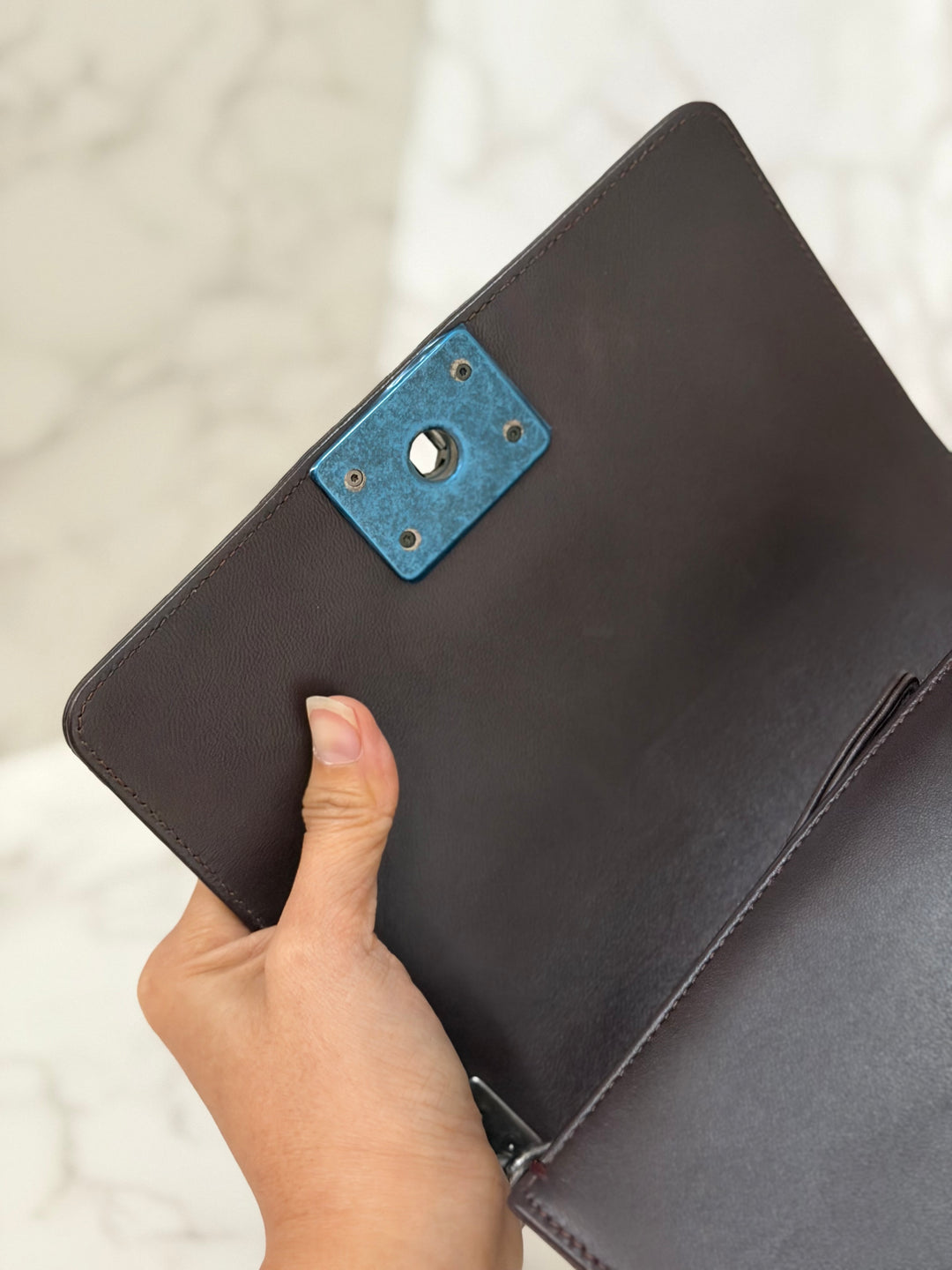 Chanel series 21 2015 Burgundy Lambskin Stingray SMALL Le Boy Flap Bag with Ruthenium HW