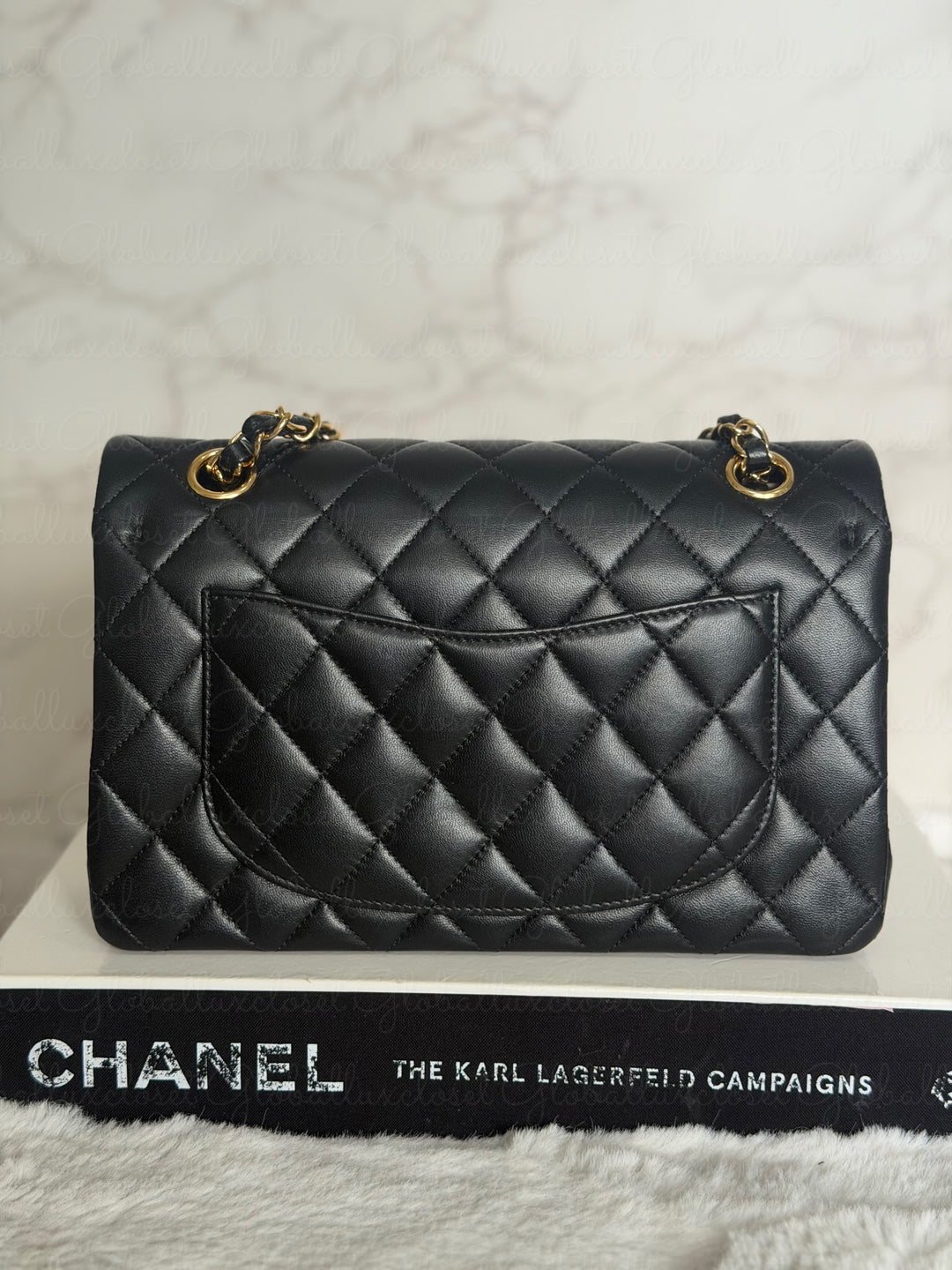 CHANEL Black Lambskin GHW SMALL Timeless Classic Double Flap Bag 2022 Microchipped