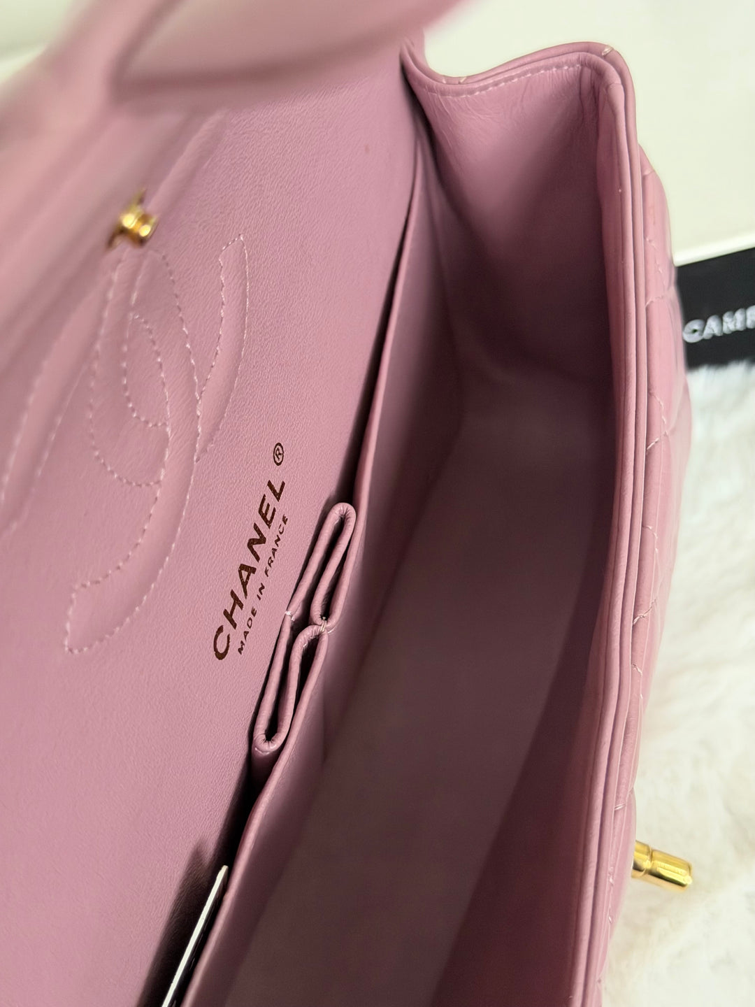 CHANEL series 21 Mauve Pink Purple Lambskin LGHW Medium ML Timeless Classic Double Flap Bag 2015
