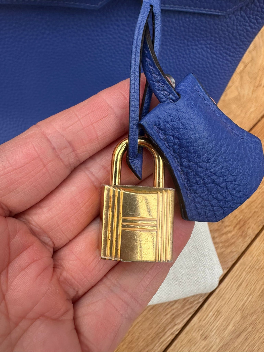 Hermes Birkin 30 Bleu Electric Togo Leather GHW Stamp T 2015 Bag