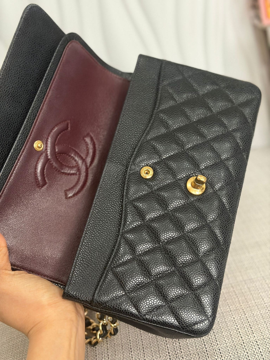 CHANEL Series 24 2017 Black Caviar GHW Medium M/L 11.12 Timeless Classic Double Flap Bag