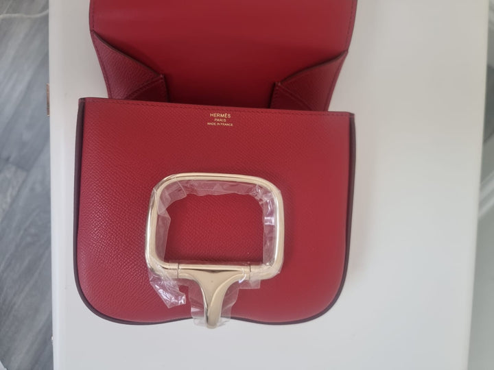 Hermès 2025 Mini Della Cavalleria Rouge Garamce Epsom Leather GHW