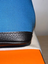 Load image into Gallery viewer, Hermes Garden Party 36 in Blue canvas and negoda leather with silver hardware
