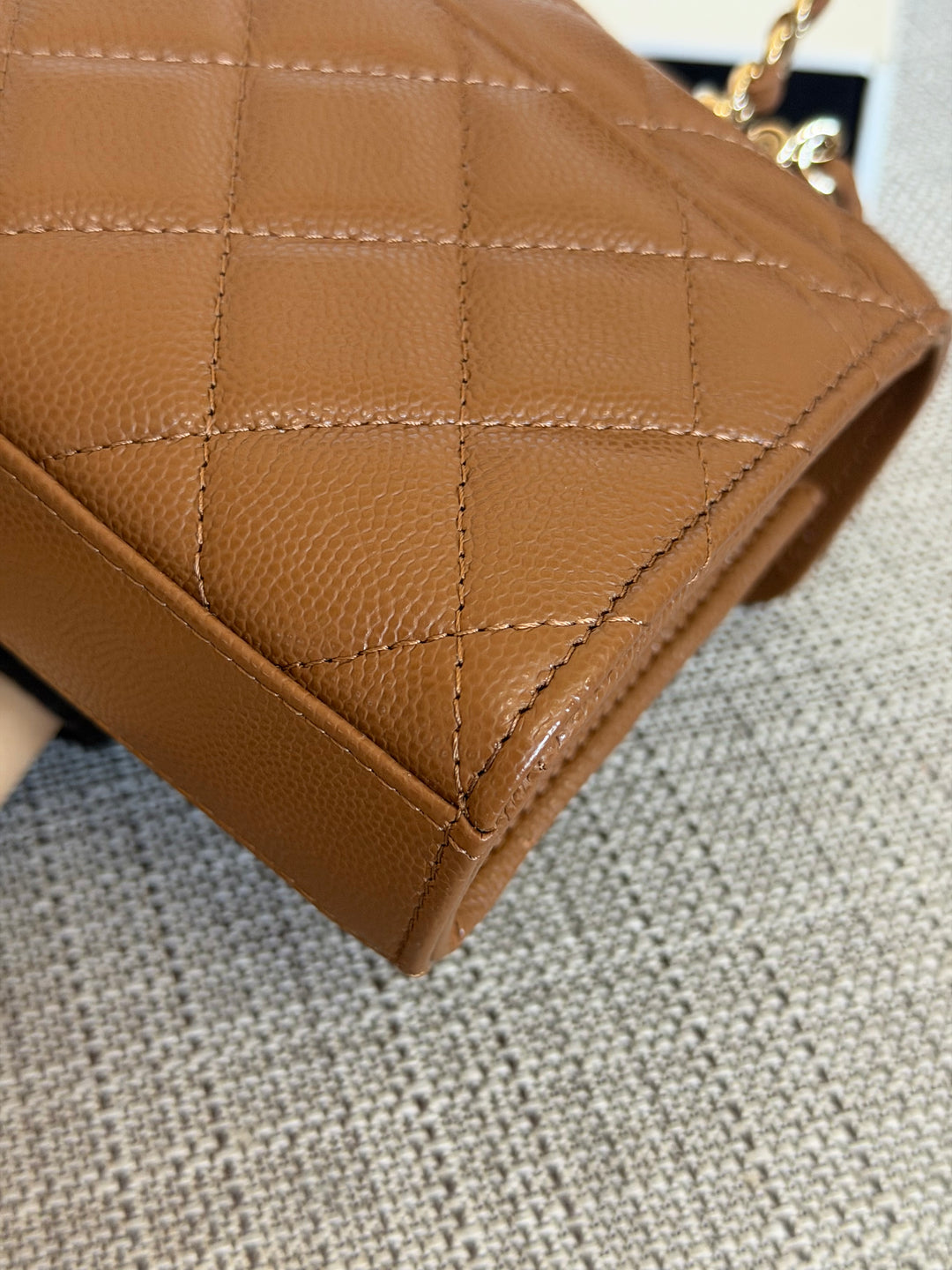 CHANEL 26P Brown Caviar LGHW Top Handle Vanity