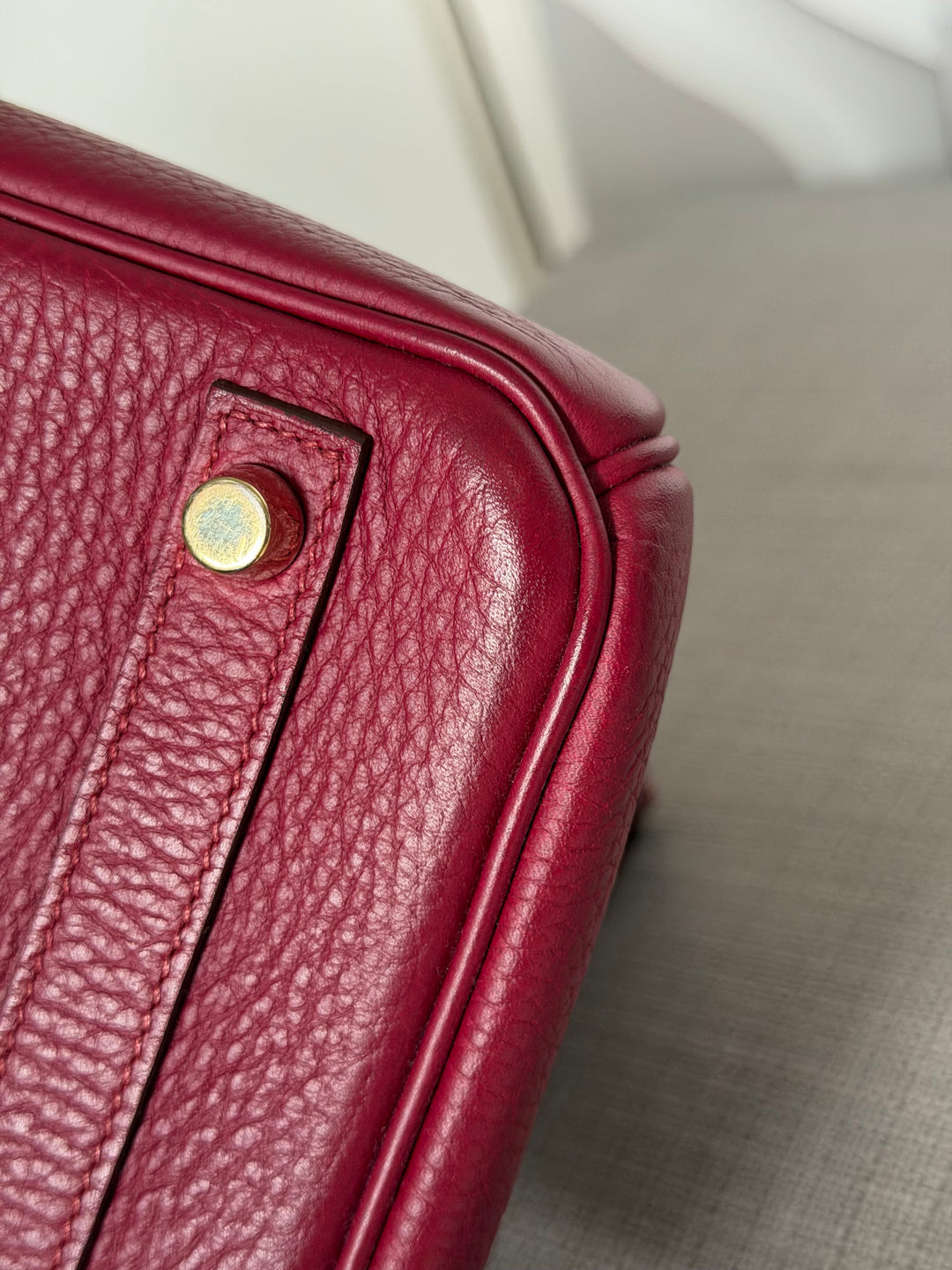 WA/Email to Purchase only- Hermes Rouge Grenat Togo Leather GHW Birkin 35 Stamp X 2016