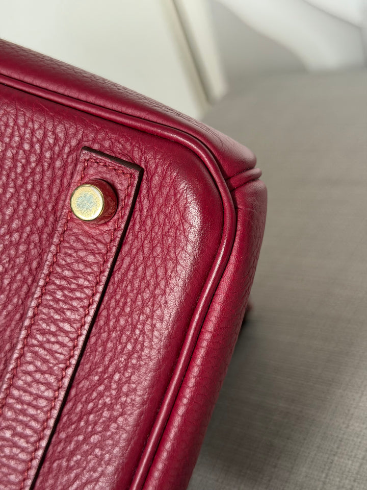 WA/Email to Purchase only- Hermes Rouge Grenat Togo Leather GHW Birkin 35 Stamp X 2016