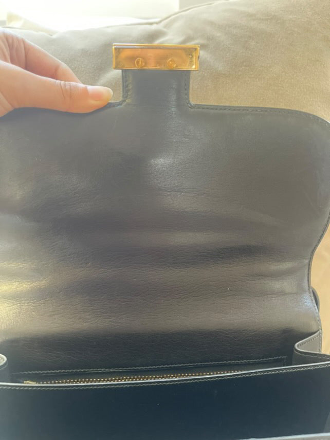 HERMES Constance 24 Black Box Leather Enemel H Closure GHW Vintage Stamp J in Sq