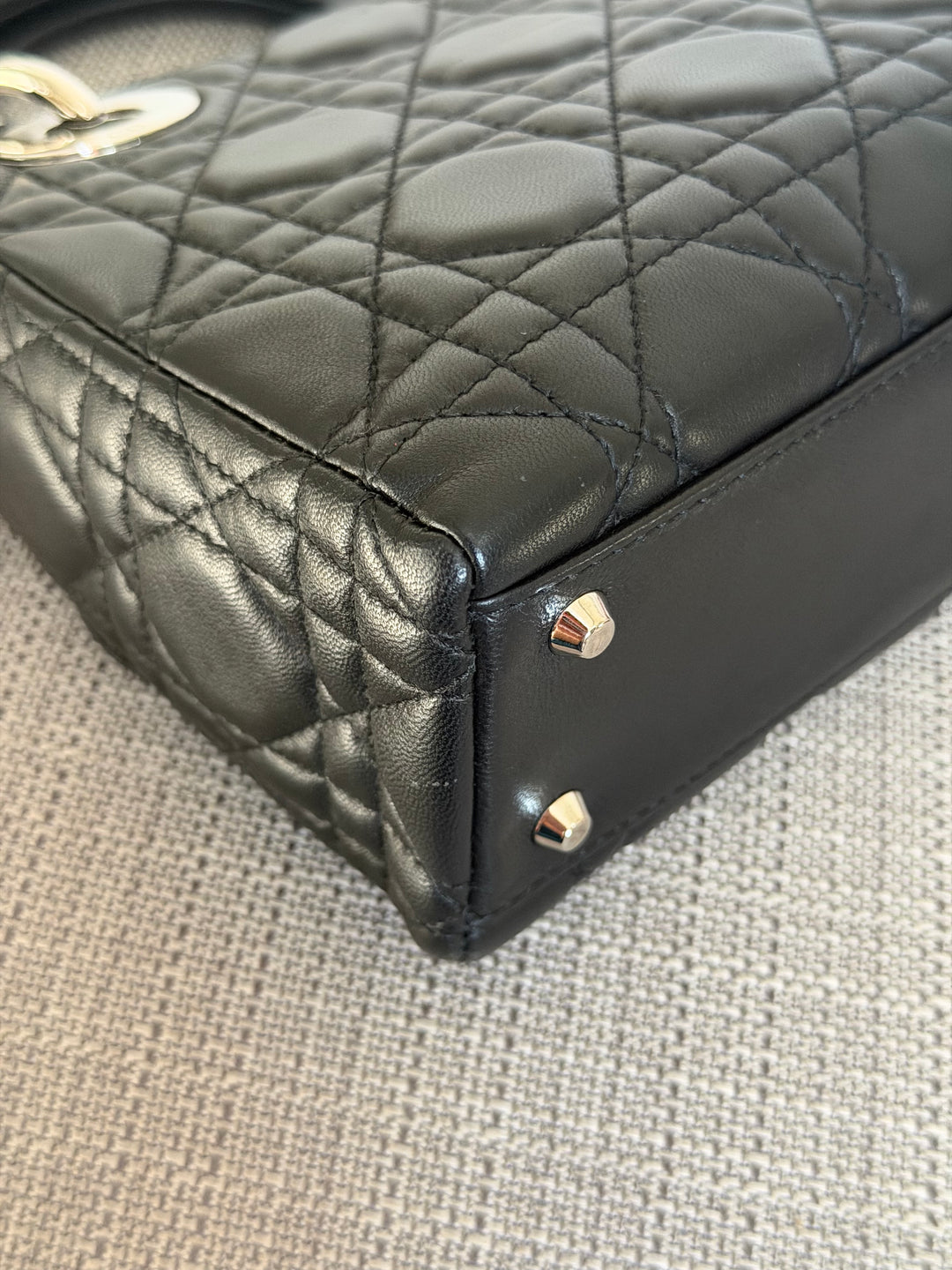 DIOR Lady Dior Mini Vintage Black Lambskin Silver hardware SHW 2006