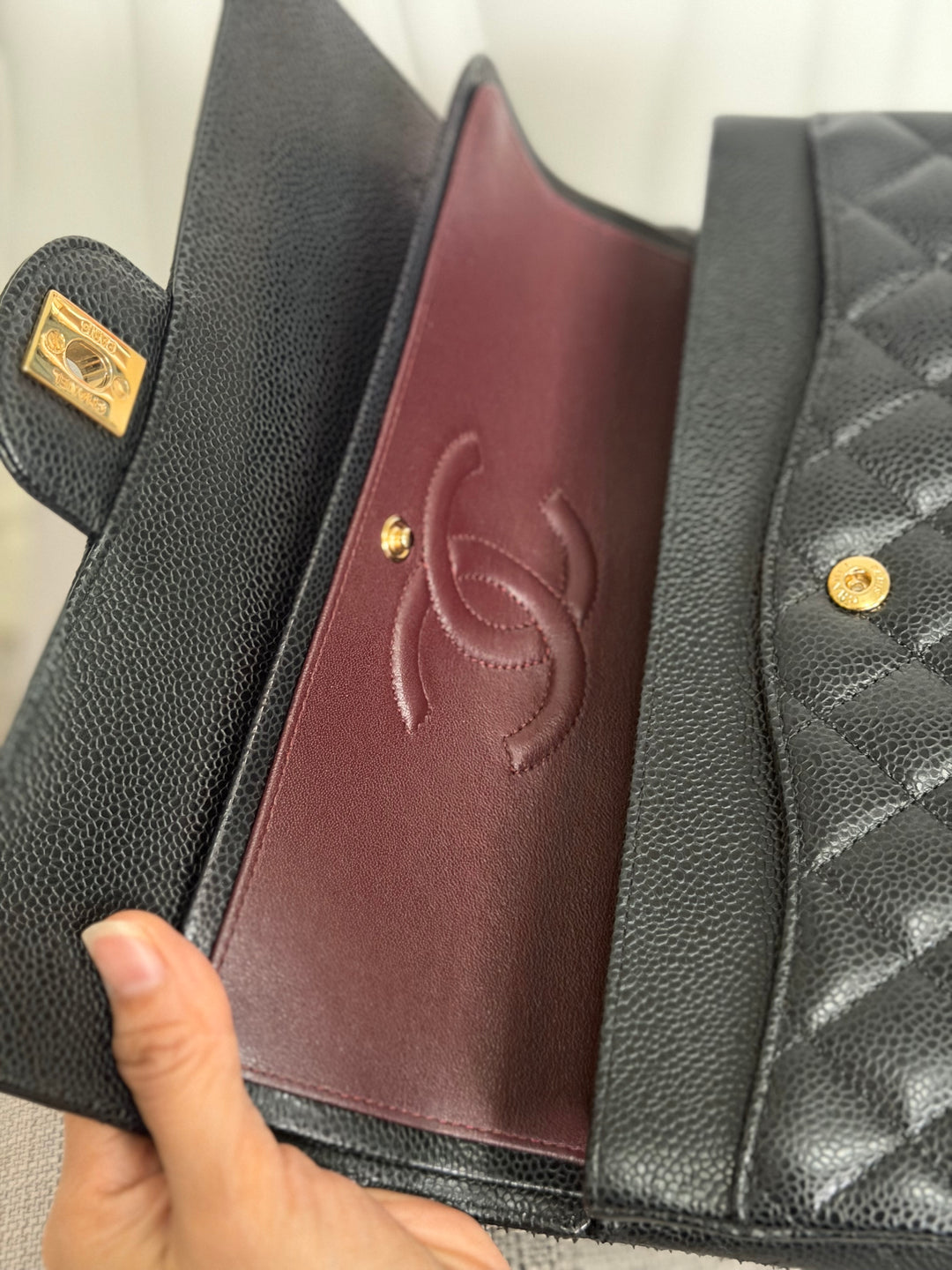 CHANEL 2022 Black Caviar GHW Timeless Classic Medium ML 11.12 Double Flap Bag