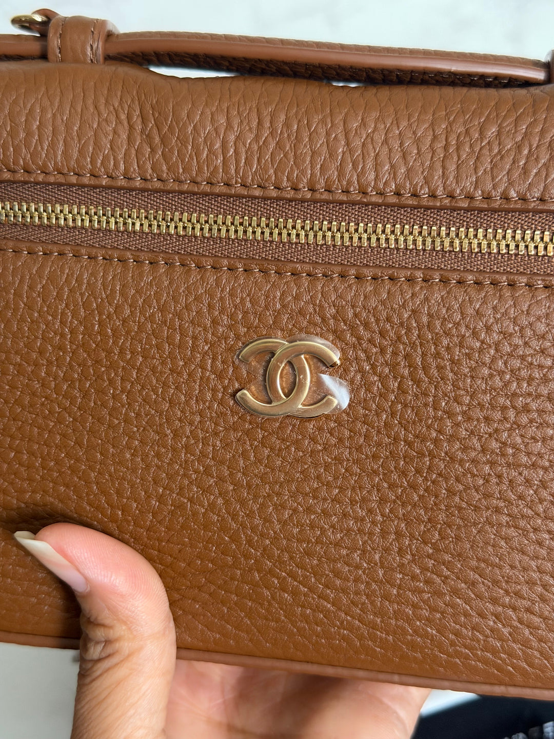 CHANEL Brown Gold Caviar LP Long Vanity SMALL 19 cms LGHW 2026
