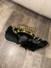 Load image into Gallery viewer, CHANEL 25K Collection 2025 Black Velvet Bow LGHW Mini Rectangular Flap Bag with Metal Top Handle
