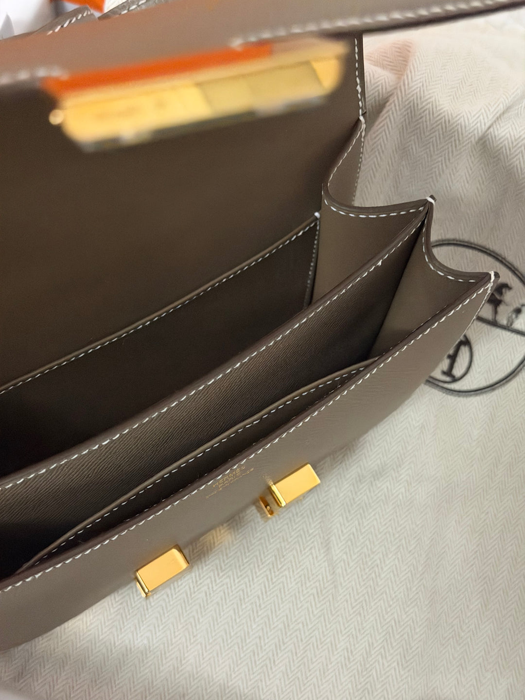 Hermes Constance 18 Etoupe Epsom Leather GHW Flap Bag Stamp D 2019