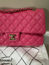 Load image into Gallery viewer, CHANEL 21C collection series 30 Barbie Pink Caviar LGHW Medium Timeless Classic Double Flap Bag
