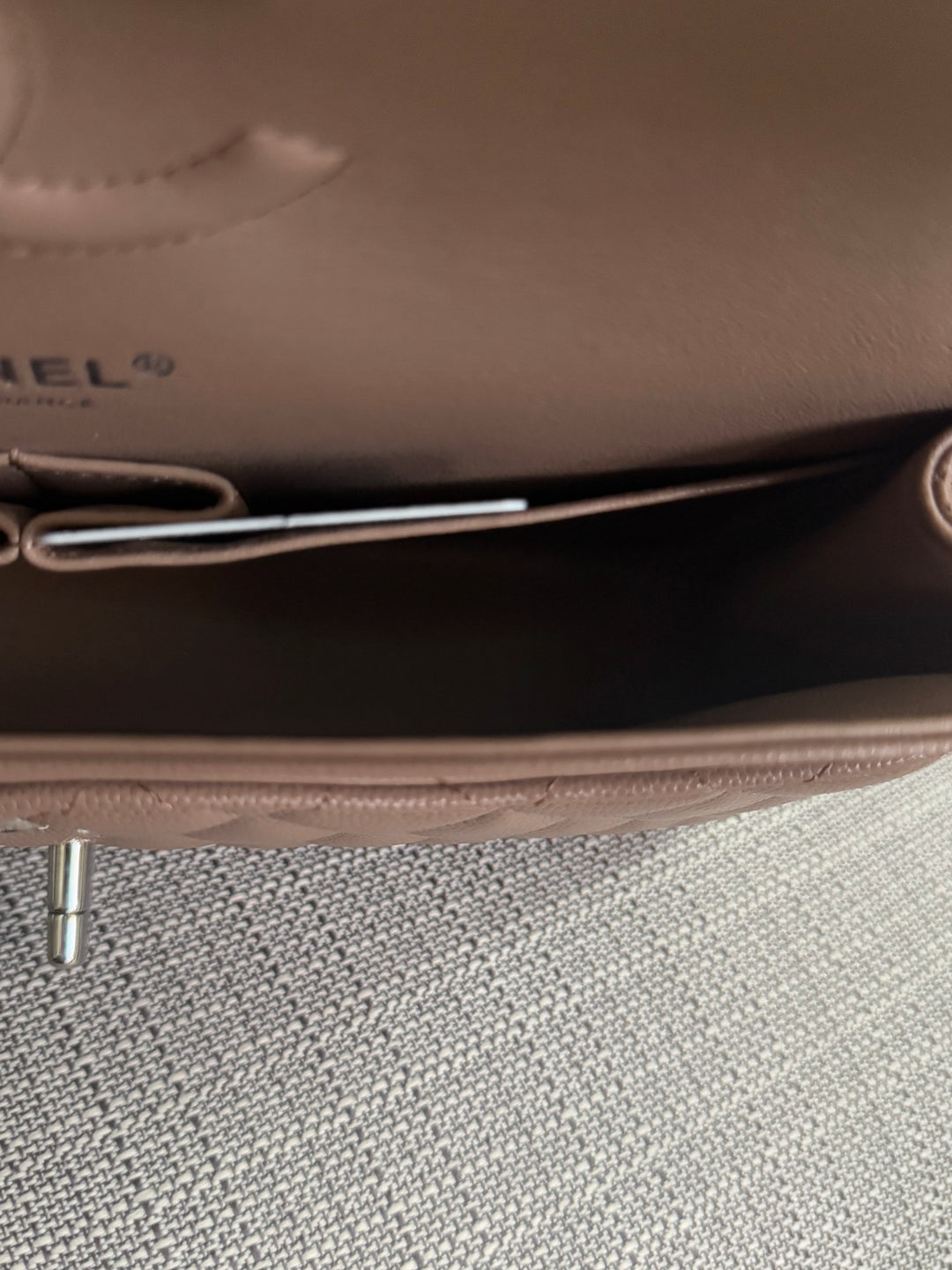 Chanel series 24 17B 2017 Fall/Winter Collection Taupe Caviar SHW Medium ML Timeless Classic Double Flap Bag