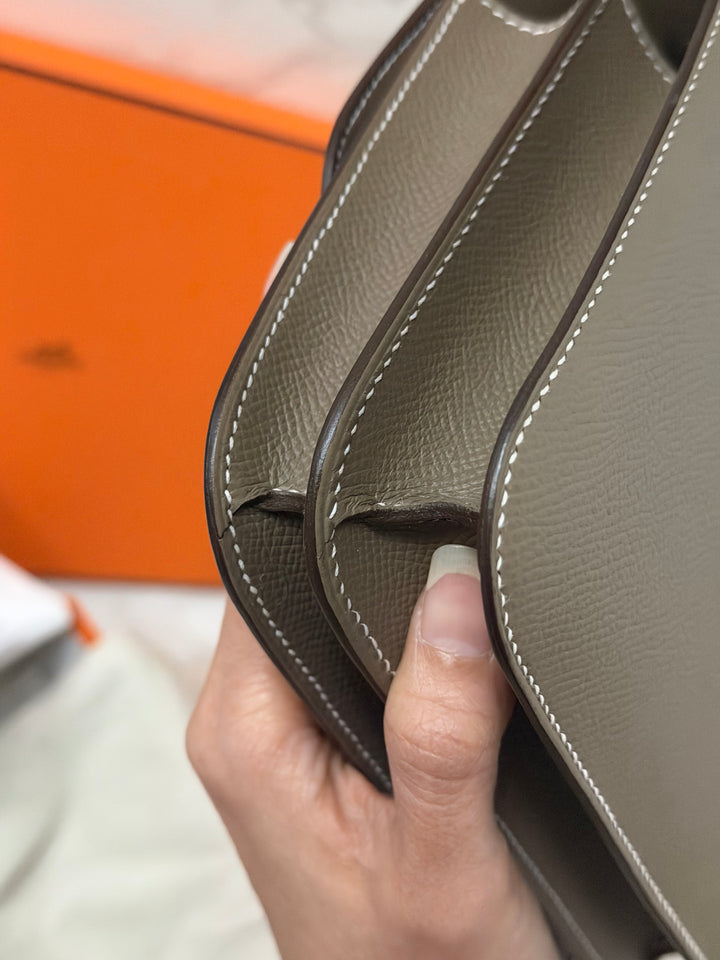 Hermes Constance 18 Etoupe Epsom Leather GHW Flap Bag Stamp D 2019