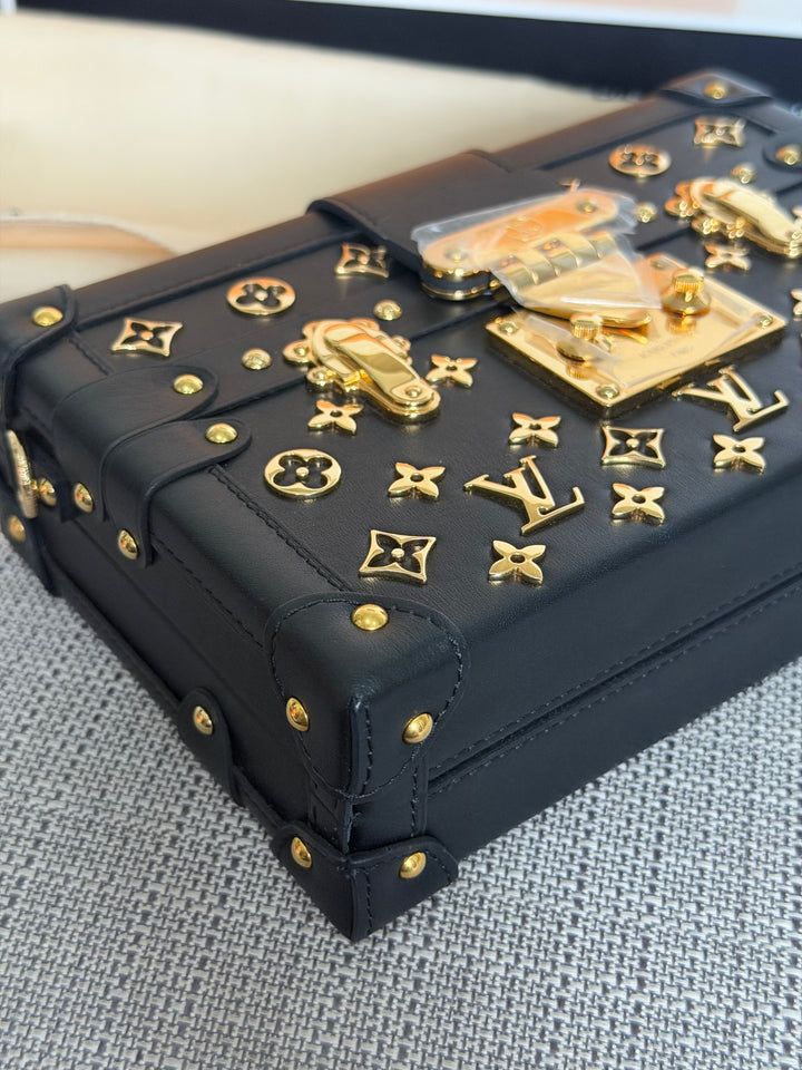 LOUIS VUITTON LV Petite Malle in Metal Black and Gold