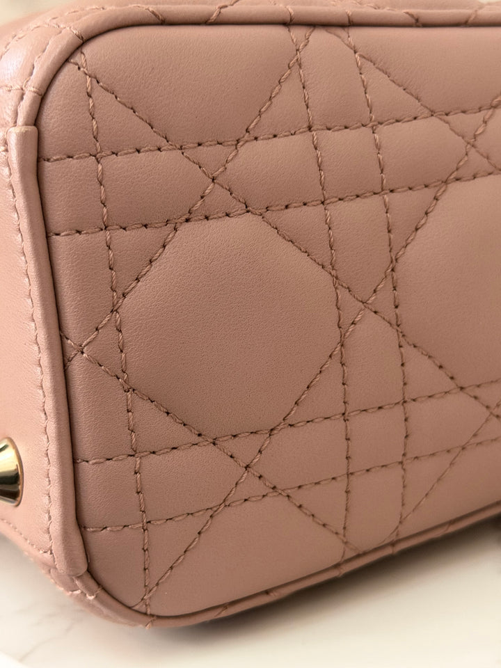 DIOR Lady Dior In Blush Lambskin LGHW size SMALL 2020