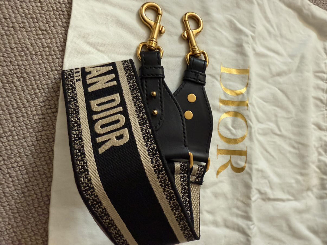 DIOR Saddle Flap Bag GHW Size Medium with Guitar Strap 2020