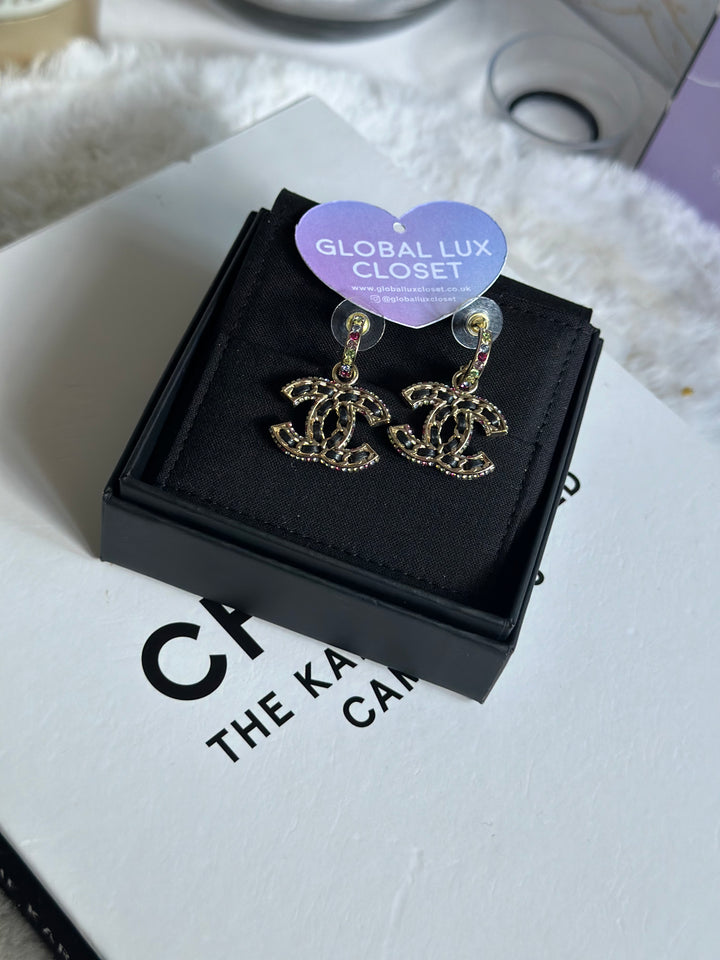 Chanel 21P Multi Colours Gems LGHW Earrings