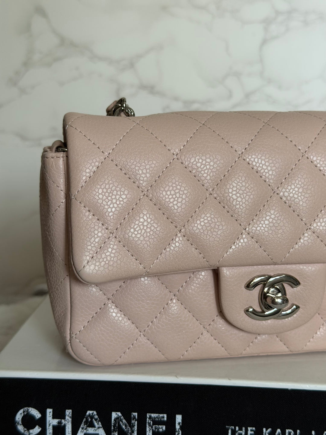 CHANEL series 18 Light Sakura Pink Caviar SHW Mini Rectangular Flap Bag 2014 14C collection