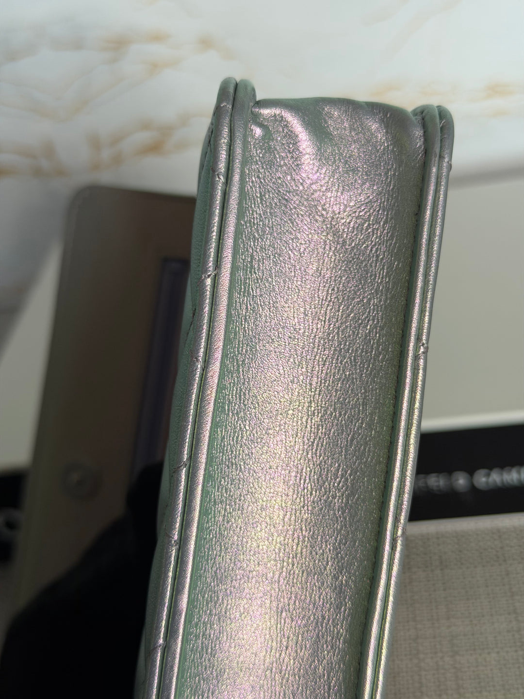 CHANEL Silver Lambskin SHW Classic Wallet on Chain (WOC) 2022