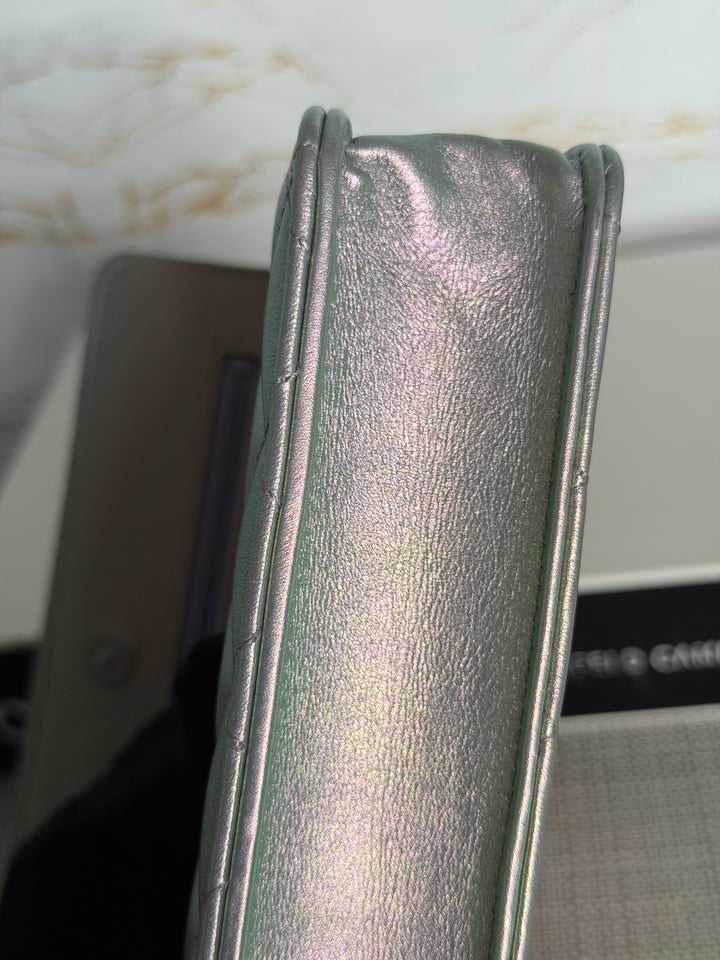 CHANEL Silver Lambskin SHW Classic Wallet on Chain (WOC) 2022