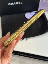 Load image into Gallery viewer, Chanel 19A Gold Calf skin Croc Embossed Mini O Case with Aged GHW
