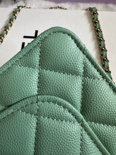 Load image into Gallery viewer, Chanel 23P Tiffany Green Caviar LGHW Classic Wallet on Chain (WOC)
