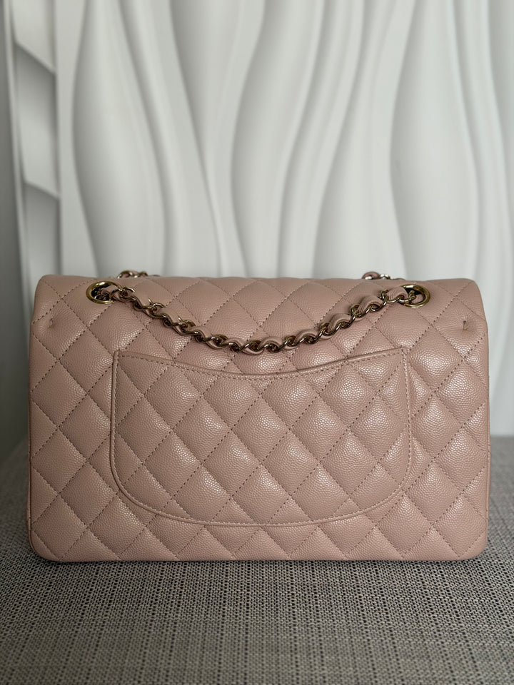 CHANEL 21C 2021 Rose Clair Caviar LGHW Medium ML 11.12 Timeless Classic Double Flap Bag