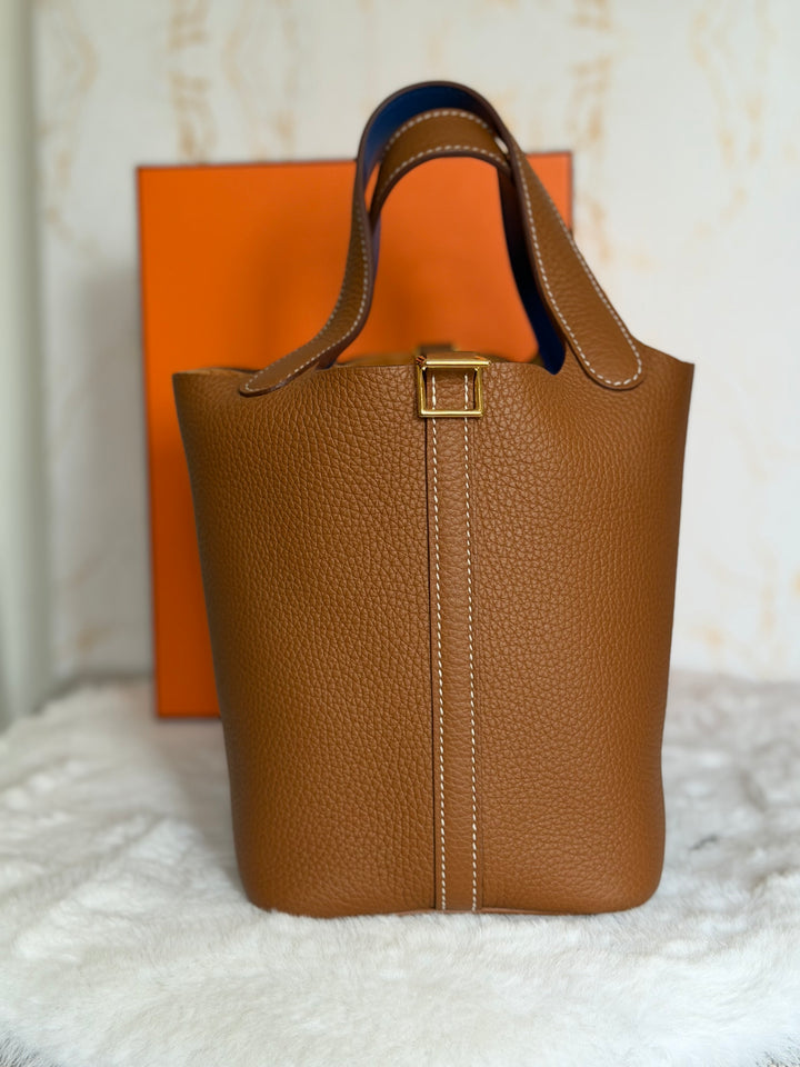 Hermès Picotin 18 In Gold Cle Leather GHW Stamp U 2022