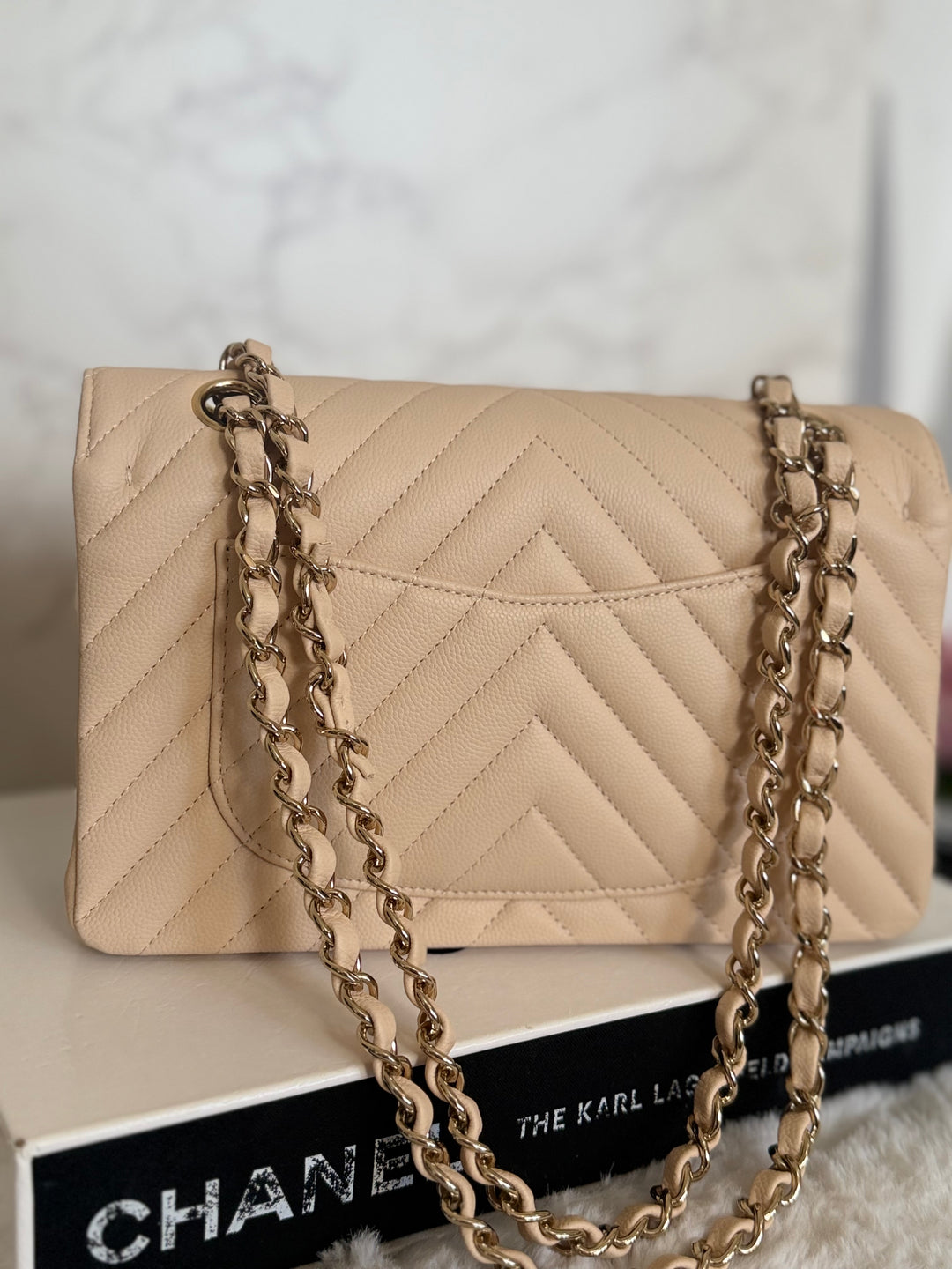 CHANEL series 31 Beige Caviar LGHW Chevron Small timeless Classic double flap Bag 2020/2021