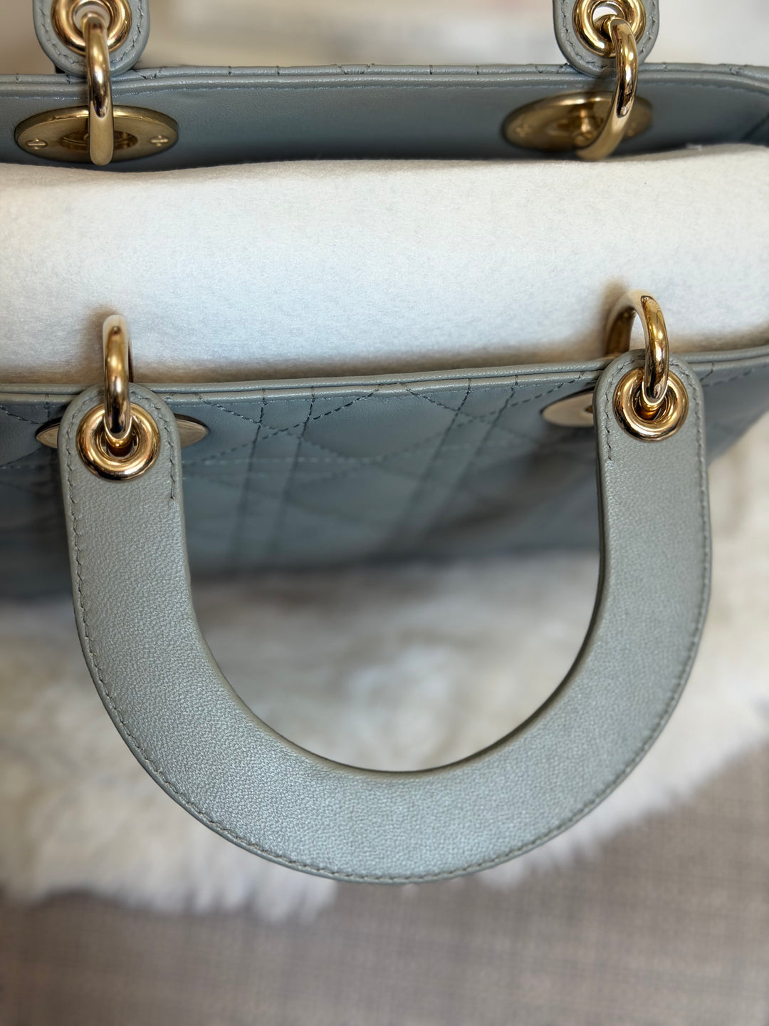 DIOR Lady Dior Grey Lambskin ABCDior size Small 2022 LGHW