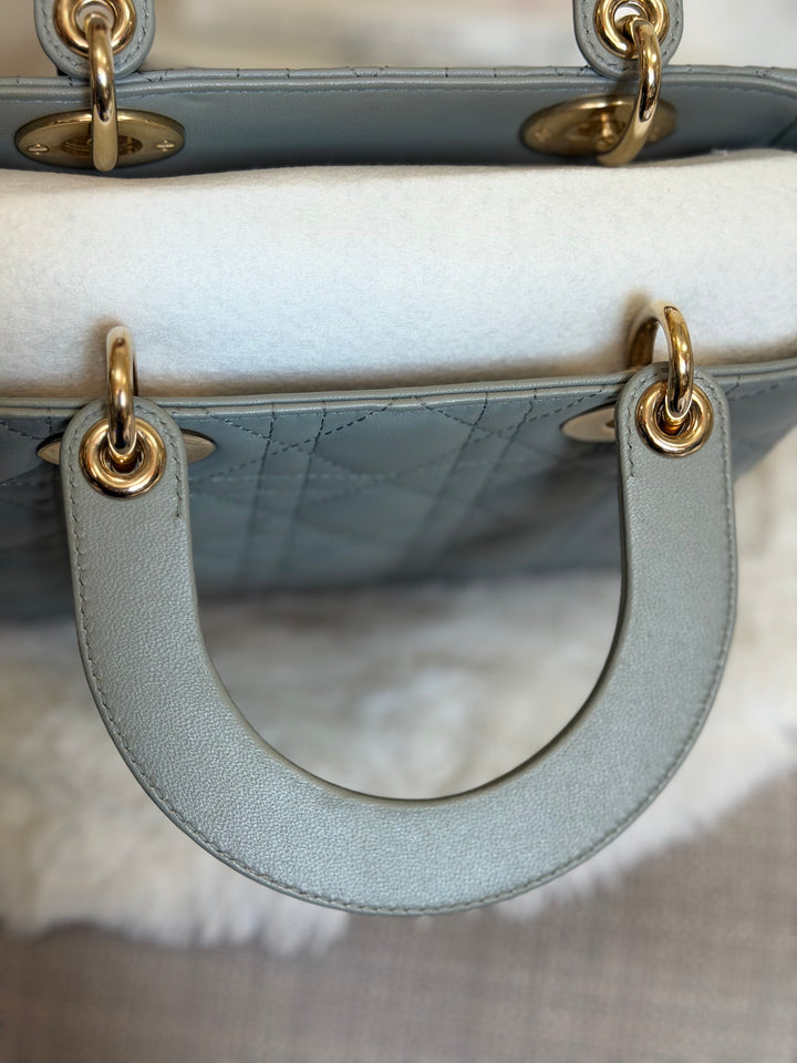 DIOR Lady Dior Grey Lambskin ABCDior size Small 2022 LGHW