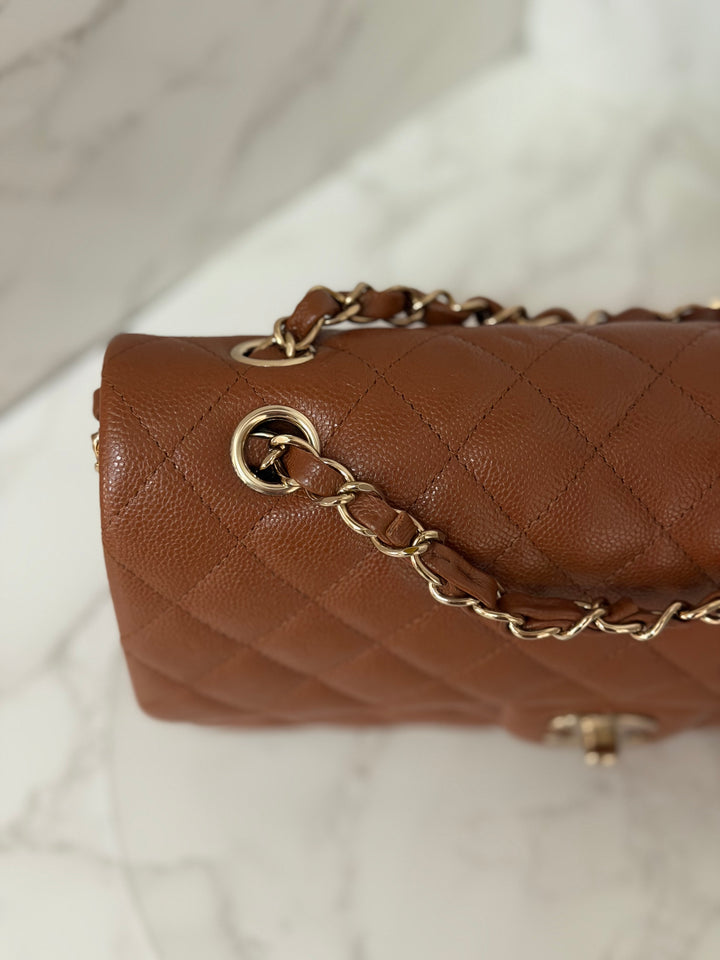 CHANEL Brown Caviar LGHW Medium ML Timeless 11.12 Classic Double Flap Bag 2023