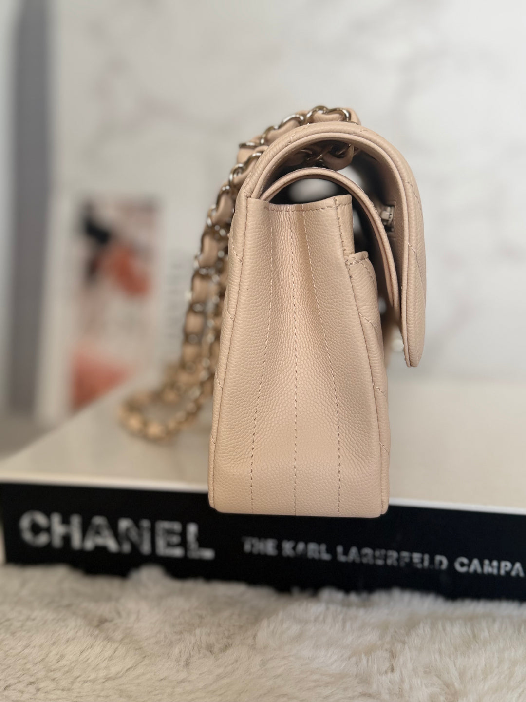 CHANEL series 31 Beige Caviar LGHW Chevron Small timeless Classic double flap Bag 2020/2021