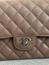 Load image into Gallery viewer, Chanel series 24 17B 2017 Fall/Winter Collection Taupe Caviar SHW Medium ML Timeless Classic Double Flap Bag
