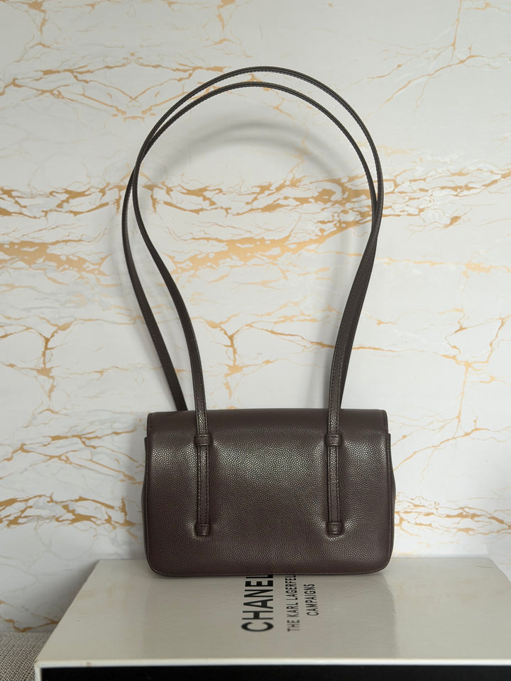 CHANEL Brown Caviar Preppy Mini 26S 2026 with Aged GHW 17 cms