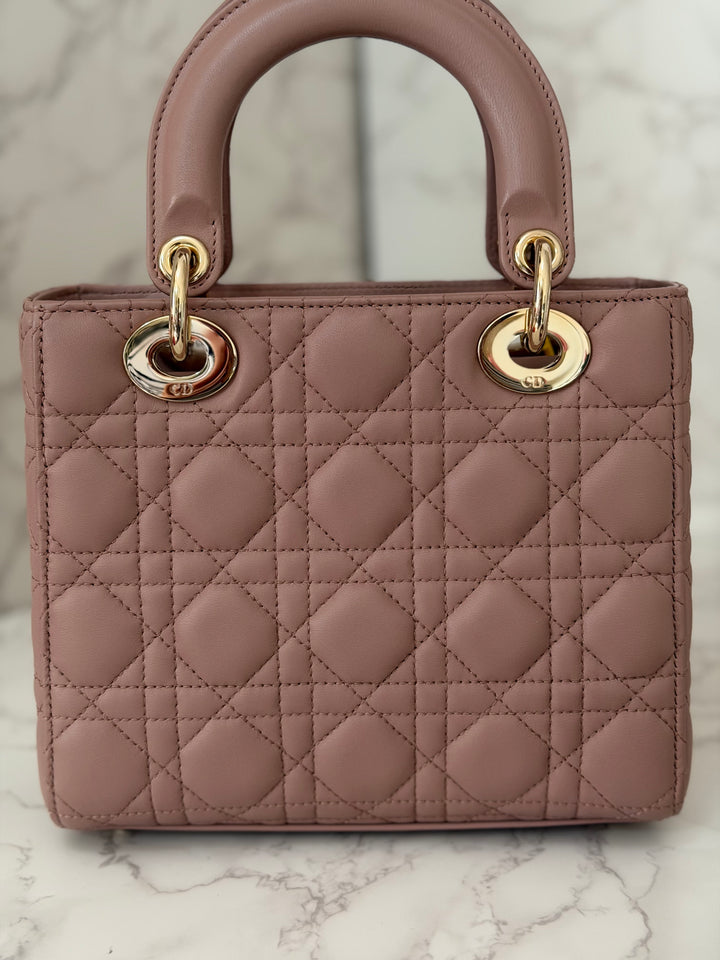 DIOR Lady Dior In Blush Lambskin LGHW size SMALL 2020