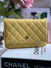 Load image into Gallery viewer, Chanel 20S 2020 Summer/Spring Collection Lemon Yellow Caviar LGHW Classic Wallet on chain (WOC)
