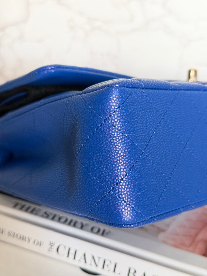 Chanel 21S series 31 Iridescent Electric Cobalt Blue Caviar LGHW Medium M/L timeless Classic double flap bag 2021