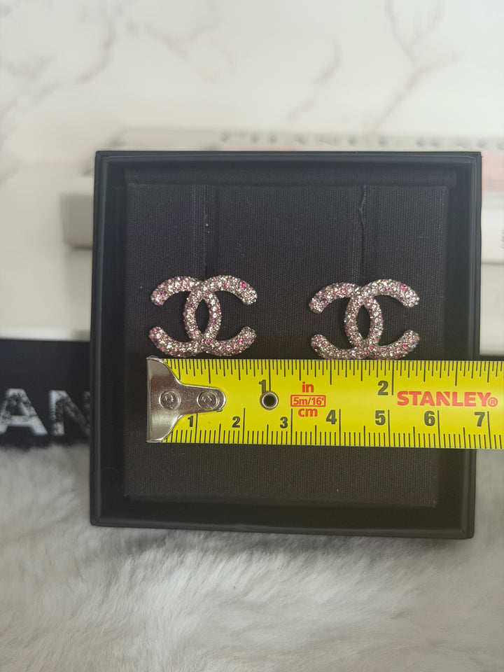 CHANEL 26A 2026 Pink Multi coloured Crystal Earrings 2 cms