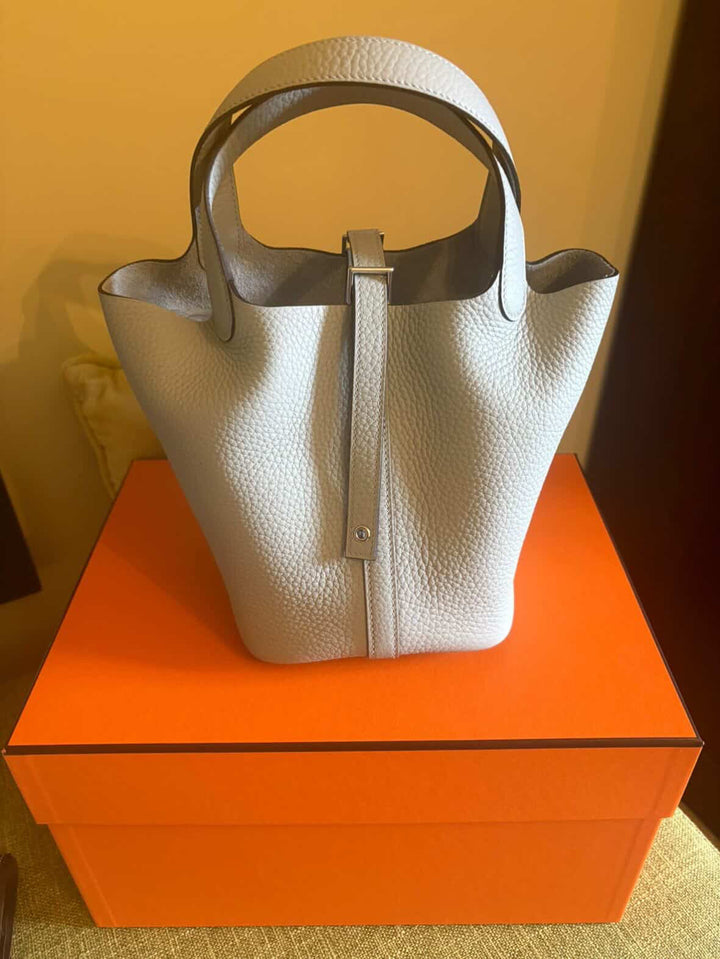 Hermès Picotin 18 in Blue Glacier with palladium hardware